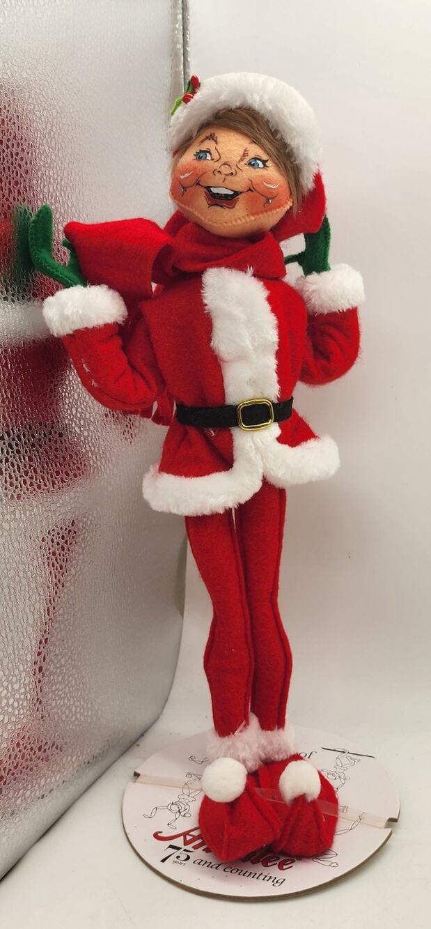 Annalee NWT 14” Merrymint poseable elf red New Christmas 2014